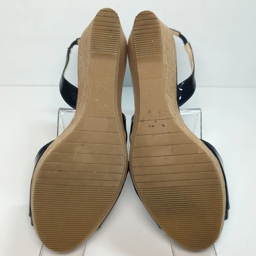 L.K. Bennett Adelia swingback cork wedge platform shoes women size 9.5 EU 40